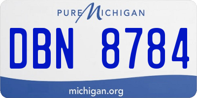 MI license plate DBN8784