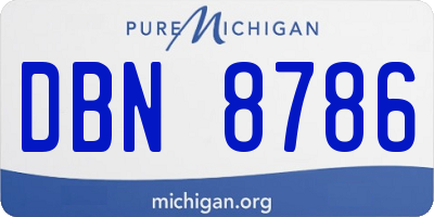 MI license plate DBN8786