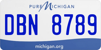 MI license plate DBN8789