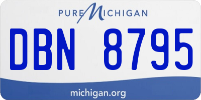 MI license plate DBN8795