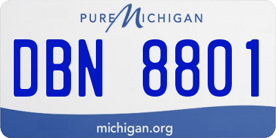 MI license plate DBN8801