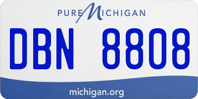 MI license plate DBN8808