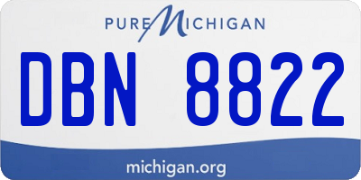 MI license plate DBN8822
