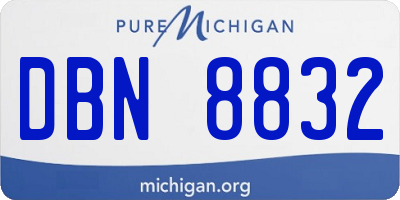 MI license plate DBN8832
