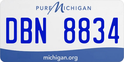 MI license plate DBN8834