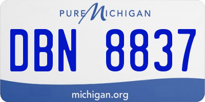 MI license plate DBN8837