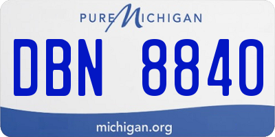 MI license plate DBN8840