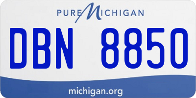 MI license plate DBN8850