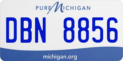 MI license plate DBN8856