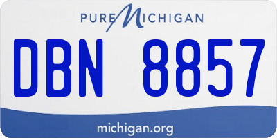 MI license plate DBN8857