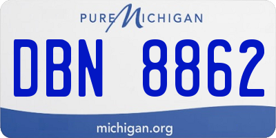 MI license plate DBN8862