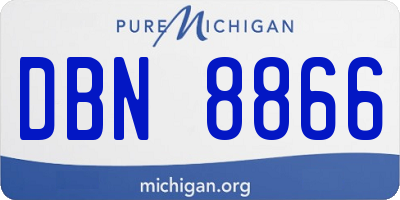 MI license plate DBN8866