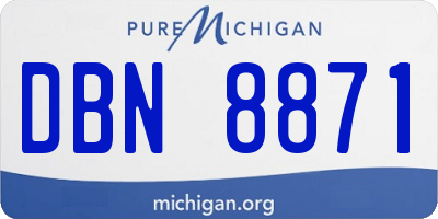 MI license plate DBN8871