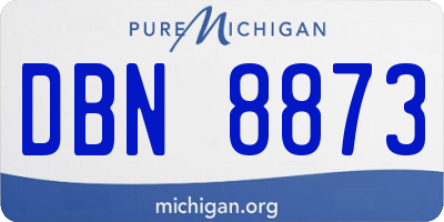 MI license plate DBN8873