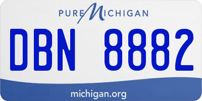 MI license plate DBN8882