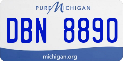 MI license plate DBN8890