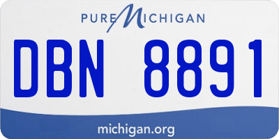 MI license plate DBN8891