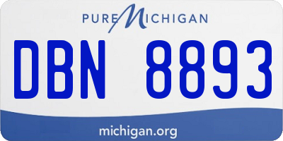 MI license plate DBN8893