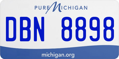 MI license plate DBN8898