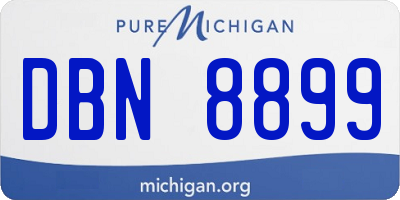 MI license plate DBN8899