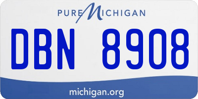 MI license plate DBN8908