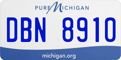MI license plate DBN8910