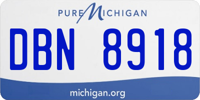MI license plate DBN8918