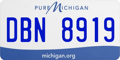 MI license plate DBN8919