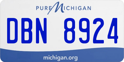 MI license plate DBN8924