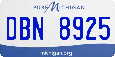 MI license plate DBN8925