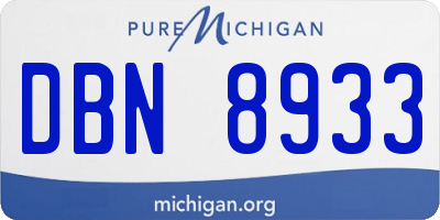 MI license plate DBN8933