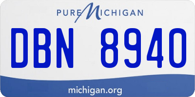 MI license plate DBN8940