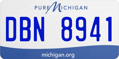 MI license plate DBN8941