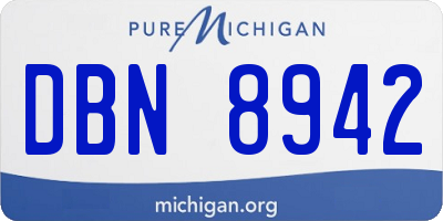 MI license plate DBN8942
