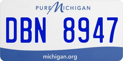 MI license plate DBN8947