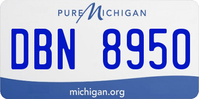 MI license plate DBN8950