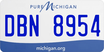 MI license plate DBN8954