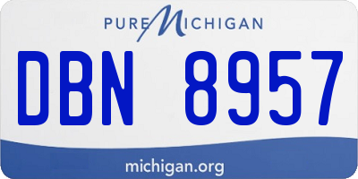 MI license plate DBN8957