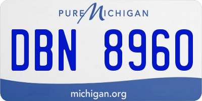 MI license plate DBN8960