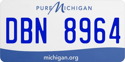MI license plate DBN8964