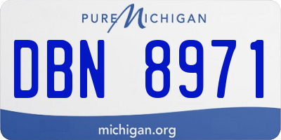 MI license plate DBN8971