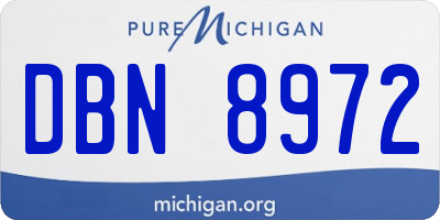 MI license plate DBN8972