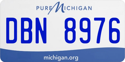 MI license plate DBN8976
