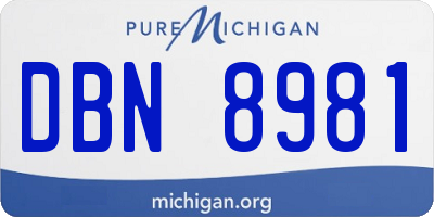 MI license plate DBN8981
