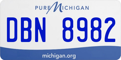 MI license plate DBN8982