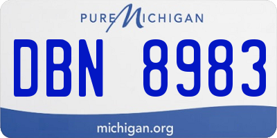 MI license plate DBN8983
