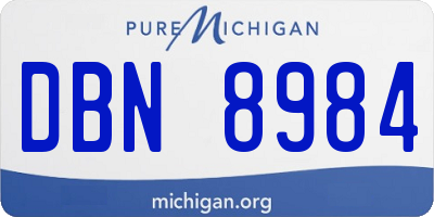 MI license plate DBN8984