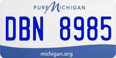 MI license plate DBN8985