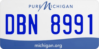 MI license plate DBN8991