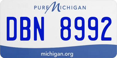 MI license plate DBN8992